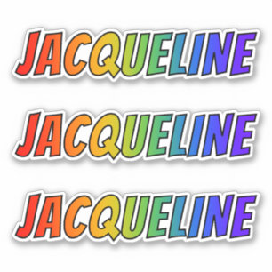 First Name "JACQUELINE" w/ Fun Rainbow Colouring