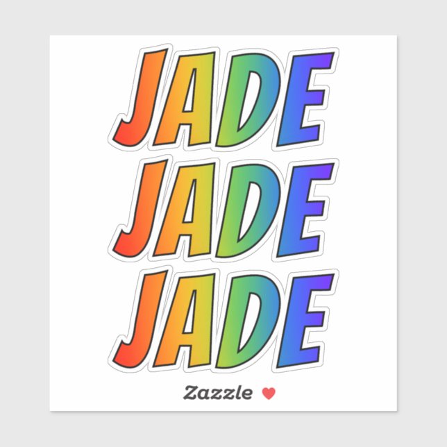 First Name "JADE" w/ Fun Rainbow Colouring (Sheet)
