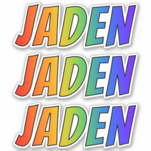 First Name "JADEN" w/ Fun Rainbow Colouring