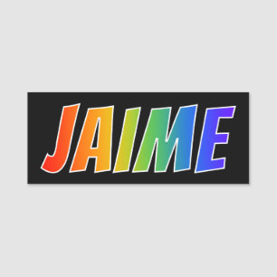 First Name "JAIME": Fun Rainbow Colouring Name Tag