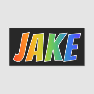 First Name "JAKE": Fun Rainbow Colouring Tag