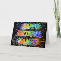 First Name "JAMES" Fun "HAPPY BIRTHDAY"