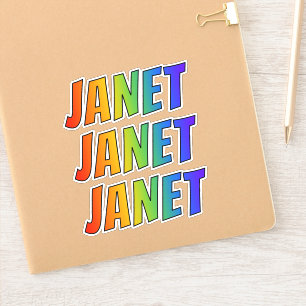 First Name "JANET" w/ Fun Rainbow Colouring