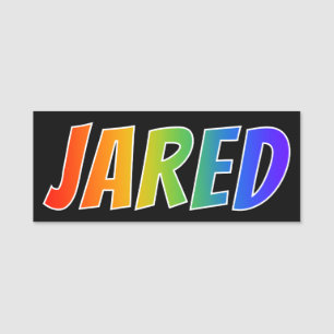 First Name "JARED": Fun Rainbow Colouring Name Tag
