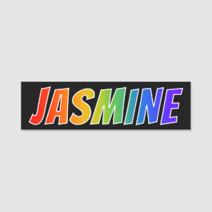 First Name "JASMINE": Fun Rainbow Colouring Name Tag