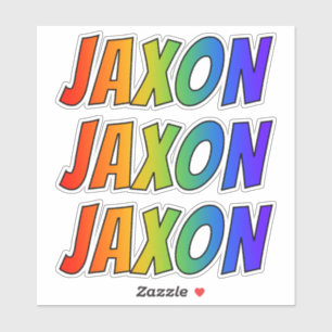 First Name "JAXON" w/ Fun Rainbow Colouring