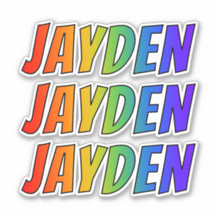 First Name "JAYDEN" w/ Fun Rainbow Colouring