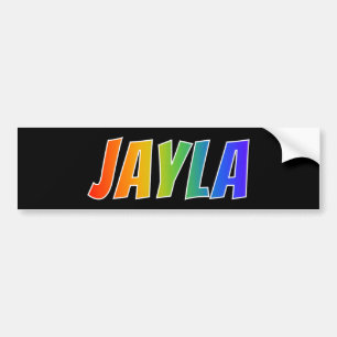 First Name "JAYLA": Fun Rainbow Colouring Bumper Sticker