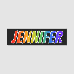First Name "JENNIFER": Fun Rainbow Colouring Name Tag