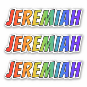 First Name "JEREMIAH" w/ Fun Rainbow Colouring