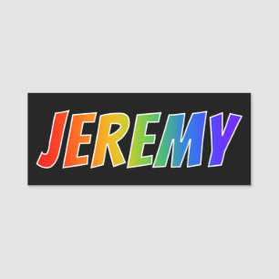 First Name "JEREMY": Fun Rainbow Colouring Name Tag