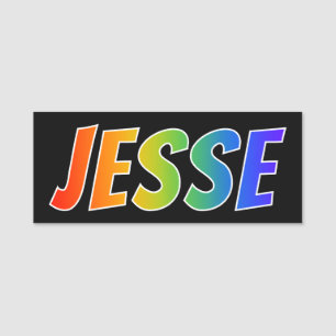 First Name "JESSE": Fun Rainbow Colouring Tag