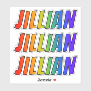 First Name "JILLIAN" w/ Fun Rainbow Colouring