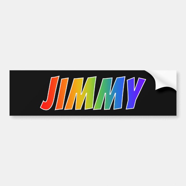 First Name "JIMMY": Fun Rainbow Colouring Bumper Sticker (Front)