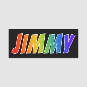 First Name "JIMMY": Fun Rainbow Colouring Tag