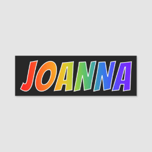 First Name "JOANNA": Fun Rainbow Colouring Tag