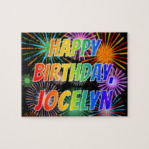 First Name "JOCELYN", Fun "HAPPY BIRTHDAY" Jigsaw Puzzle
