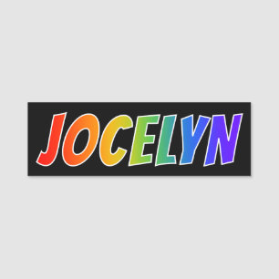 First Name "JOCELYN": Fun Rainbow Colouring Name Tag