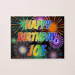 First Name "JOE", Fun "HAPPY BIRTHDAY" Jigsaw Puzzle