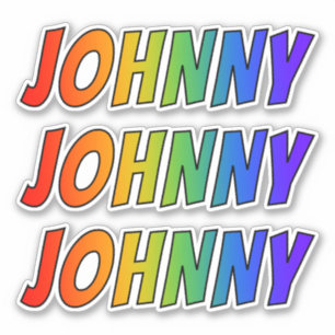 First Name "JOHNNY" w/ Fun Rainbow Colouring