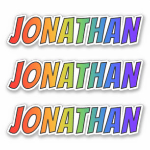 First Name "JONATHAN" w/ Fun Rainbow Colouring