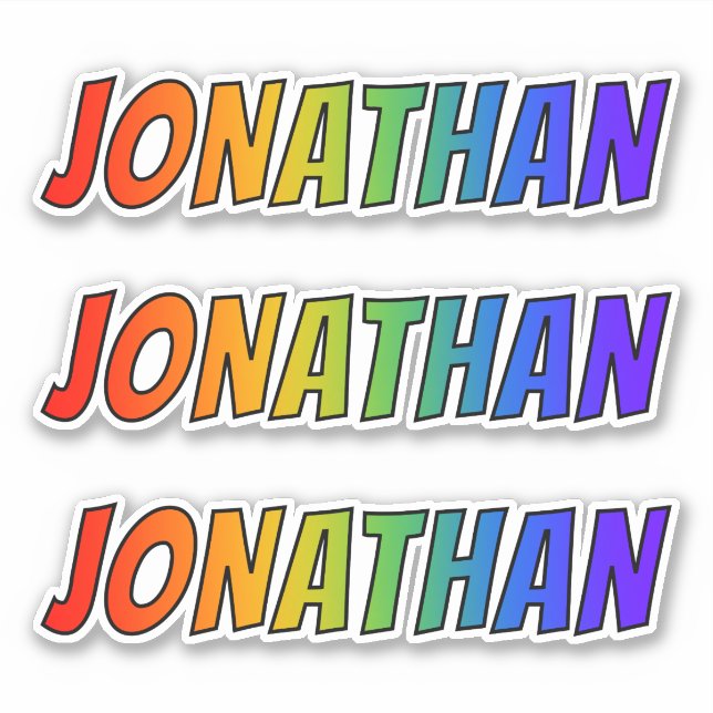 First Name "JONATHAN" w/ Fun Rainbow Colouring (Front)
