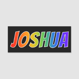 First Name "JOSHUA": Fun Rainbow Colouring Tag
