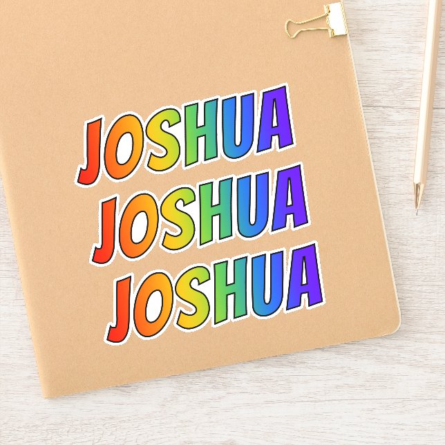 First Name "JOSHUA" w/ Fun Rainbow Colouring (Notebook)