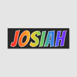 First Name "JOSIAH": Fun Rainbow Colouring Name Tag