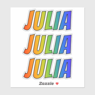 First Name "JULIA" w/ Fun Rainbow Colouring