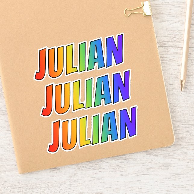 First Name "JULIAN" w/ Fun Rainbow Colouring (Notebook)