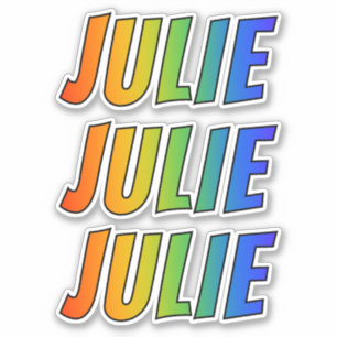 First Name "JULIE" w/ Fun Rainbow Colouring