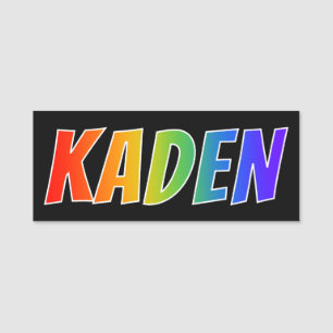 First Name "KADEN": Fun Rainbow Colouring Tag