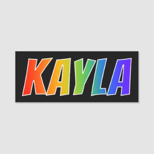 First Name "KAYLA": Fun Rainbow Colouring Name Tag