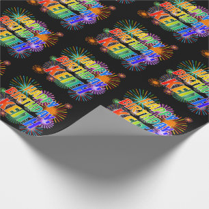 First Name "KEITH", Fun "HAPPY BIRTHDAY" Wrapping Paper