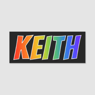 First Name "KEITH": Fun Rainbow Colouring Tag