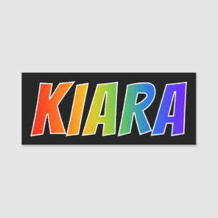 First Name "KIARA": Fun Rainbow Colouring Name Tag