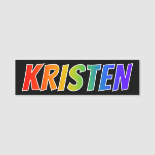 First Name "KRISTEN": Fun Rainbow Colouring Tag