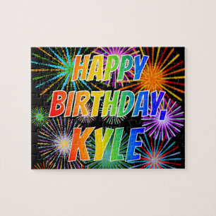 First Name "KYLE", Fun "HAPPY BIRTHDAY" Jigsaw Puzzle