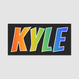 First Name "KYLE": Fun Rainbow Colouring Name Tag