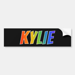 First Name "KYLIE": Fun Rainbow Colouring Bumper Sticker