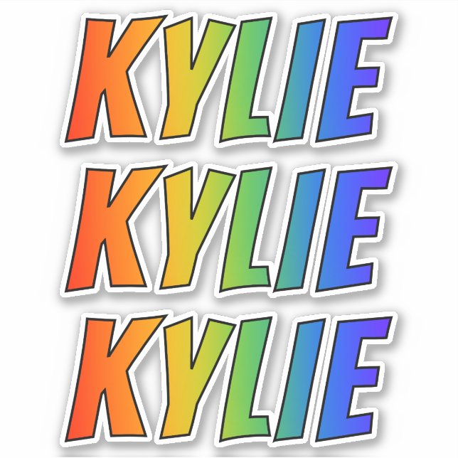 First Name "KYLIE" w/ Fun Rainbow Colouring (Front)