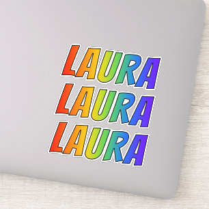 First Name "LAURA" w/ Fun Rainbow Colouring