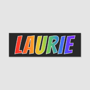 First Name "LAURIE": Fun Rainbow Colouring Name Tag