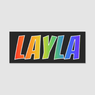 First Name "LAYLA": Fun Rainbow Colouring Tag