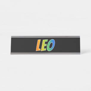 First Name "LEO": Fun Rainbow Colouring Desk Name Plate