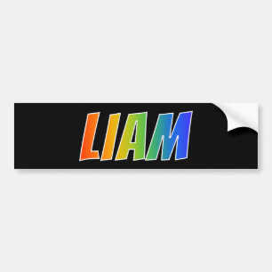 First Name "LIAM": Fun Rainbow Colouring Bumper Sticker