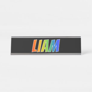 First Name "LIAM": Fun Rainbow Colouring Desk Name Plate