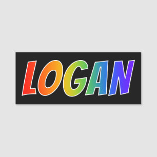 First Name "LOGAN": Fun Rainbow Colouring Name Tag