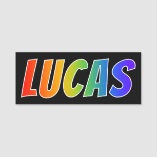 First Name "LUCAS": Fun Rainbow Colouring Tag
